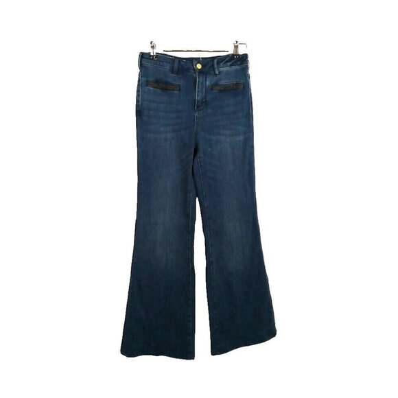 Pilcro And The Letterpress Jeans Women's Size 27 Blue Wide Leg Flare High Rise - Picture 1 of 16